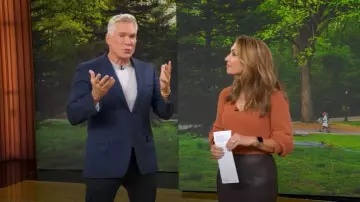 Pull A.L.C. Kimby en Burnt Terracotta porté par Lori Bergamotto tel qu’on le voit dans Good Morning America le 26 septembre 2025