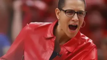 WNBA Playoffs Semi-Final 2025 Leather Jacket worn by Stephanie White in Aliyah Boston, Odyssey Sims, Steph White postgame | Indiana Fever beat Vegas Aces to force Game 5