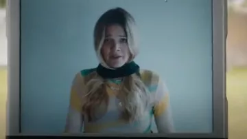 Afrm Zadie Print Turtleneck Mesh Top In Rainbow Stripe worn by Morgan Gillory (Kaitlin Olson) as seen in High Potential (S02E02)