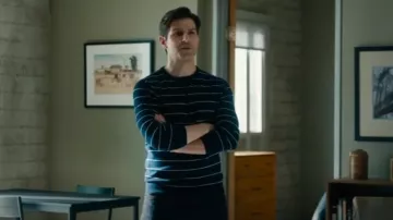 J Crew Cashmere Crewneck Sweater in Stripe worn by Mark as seen in High Potential (S02E02)