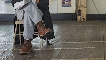 El par de botas Timberland usadas por Rocky Balboa (Sylvester Stallone) en la película Creed: The Legacy of Rocky Balboa