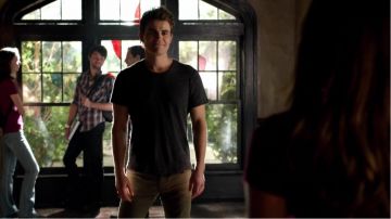 Stefan Salvatore Suit Bart Washed Black Green T-shirt 6x03