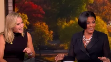 Reiss Perla Sheer Sleeve Jumpsuit worn by Tamron Hall as seen in The View on September 26, 2025