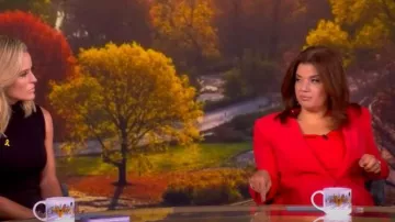 Cinq a Sept Khloé fruncido Sleeve Blazer usado por Ana Navarro como se ve en The View el 26 de septiembre de 2025