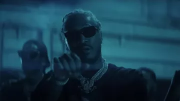 Gafas de sol cuadradas negras Balenciaga usadas por Future en 2 Chainz - Dead Man Walking ft. Future (Video musical oficial)