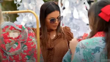 Acler Swansea Puff-Sleeve Polka-Dot Georgette Tie-Neck Top worn by Adriana de Moura as seen in The Real Housewives of Miami (S07E17)