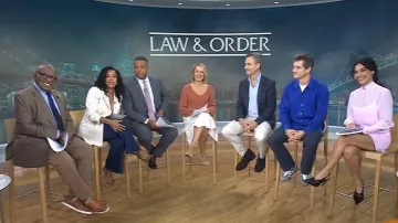 Jupe midi en lin imprimé Eudon Choi portée par Dylan Dreyer comme on le voit dans Today le 25 septembre 2025