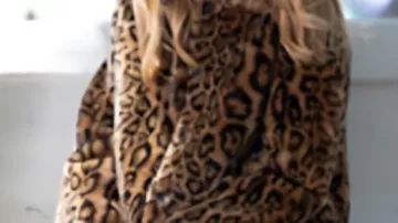 Leopard Print Fur Coat worn by Kaitlin Olson in High Potential