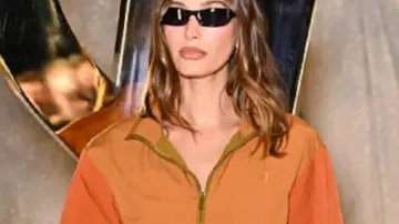 Paris Fashion Week Jacket worn by Hailey Baldwin in All the celebrities at Paris Fashion Week Spring 2026: Hailey Bieber, Rose, Charli XCX and more