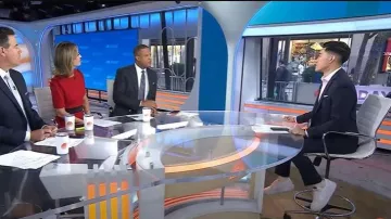 Nike Kwondo1 Sneaker in Triple White worn by Brian Cheung as seen in Today on September 29, 2025