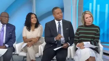 Simon Miller Pip Poplin Combo Dress worn by Dylan Dreyer as seen in Today on  September 29, 2025