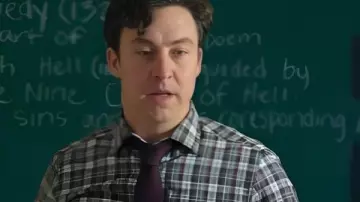 Brian Jordan Alvarez English Teacher S02 Check Shirt worn by Evan Marquez (Brian Jordan Alvarez) as seen in English Teacher