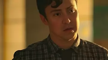 English Teacher S2 Brian Jordan Alvarez Grey Checkered Shirt worn by Brian Jordan Alvarez as seen in English Teacher