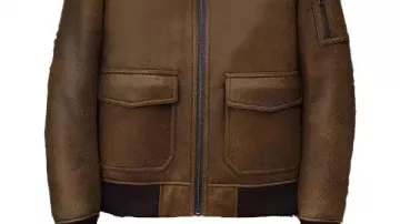 Brown Leather Bomber Aviator Jacket Mens