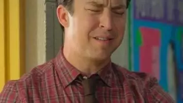 Brian Jordan Alvarez English Teacher S02 Red Checkered Shirt worn by Brian Jordan Alvarez as seen in English Teacher