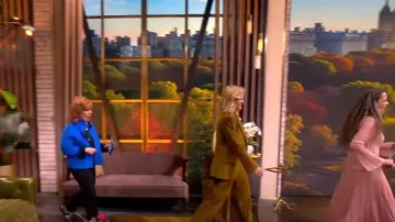 Zimmermann Lucky Pleated Metallic Maxi Skirt worn by Sunny Hostin as seen in The View on September 30, 2025