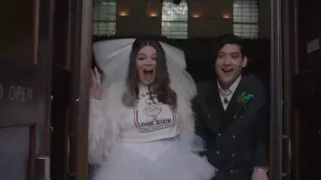 Richard Nixon Graphic Tee worn by Jessica Salmon (Megan Stalter) as seen in Too Much (S01E10)