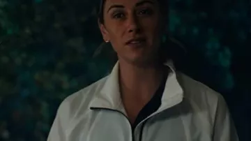 Chad Powers 2025 Perry Mattfeld White Zip Top worn by Ricky (Perry Mattfeld) in Chad Powers (S01)