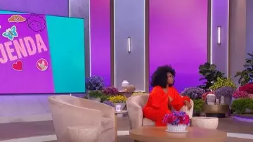 Andrea Iyamah Anida Vestido midi de corsé de algodón elástico fruncido usado por Jennifer Hudson como se ve en The Jennifer Hudson Show el 24 de septiembre de 2025