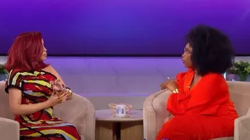 Bottega Veneta One-Shoulder Jacquard-Knit Maxi Dress worn by Cardi B as seen in The Jennifer Hudson Show on September 25, 2025