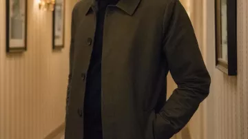 Green Cotton Coat of Duncan Shepherd (Cody Fern) in House of Cards