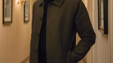 Green Cotton Coat of Duncan Shepherd (Cody Fern) in House of Cards