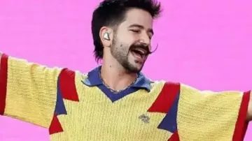 Camilo Global Citizen Festival 2025 T-shirt in the music video Camilo Keeps the Party Going with "Vida De Rico" | Global Citizen Festival NYC 2025