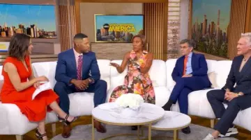 Fendi Colibri 55MM Mesh Slingback Pumps usados por Maggie Rulli como se ve en Good Morning America el 30 de septiembre de 2025