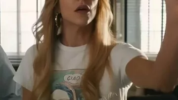 High Potential S02 Kaitlin Olson White Graphic Tee