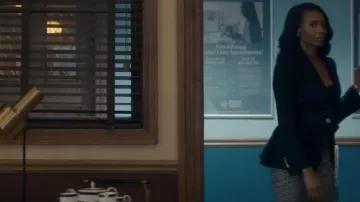 Balmain Monogram Pattern Mini Skirt worn by Dr. Carol Pierce (Tamberla Perry) as seen in Brilliant Minds (S02E02)