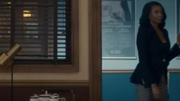 Balmain Monogram Pattern Mini Skirt worn by Dr. Carol Pierce (Tamberla Perry) as seen in Brilliant Minds (S02E02)