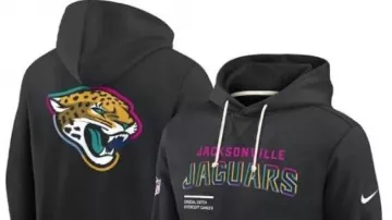 Jacksonville Jaguars 2025 Sudadera con capucha Crucial Catch usada por Travis Hunter en Jacksonville Jaguars vs. San Francisco 49ers Resumen del juego | Semana 4 de la temporada 2025 de la NFL