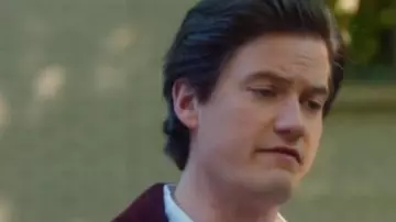 Hudson And Rex S08 Jesse Mills Burgundy Suede Jacket of Jesse Mills (Justin Kelly) in Hudson & Rex