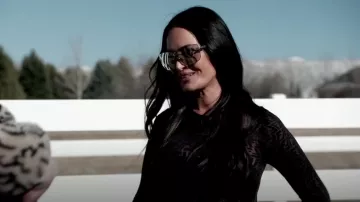 Fendi FF-Vertigo Jacquard Sheer-Jersey Bodysuit worn by Lisa Barlow as seen in The Real Housewives of Salt Lake City (S06E03)