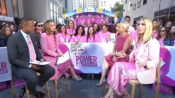 Mini-robe sans manches brodée florale Lela Rose portée par Elisa Porto, comme on le voit dans Today le 1er octobre 2025