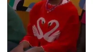 Swan Heart Sweater worn by (Taylor Cora) in Wizards Beyond Waverly Place (S01)