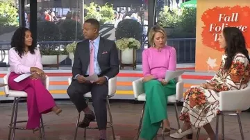 Vestido de pintor de Tory Burch Broderie Anglaise usado por Jacqui Gifford como se ve en Today el 1 de octubre de 2025