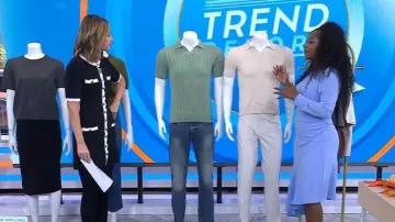 Vestido midi con dobladillo asimétrico de manga larga ASTR the Label usado por Makho Ndlovu como se ve en Today el 2 de octubre de 2025