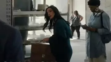 Barneys New York Leather Briefcase worn by Samantha Maroun (Odelya Halevi) as seen in Law & Order (S25E01)