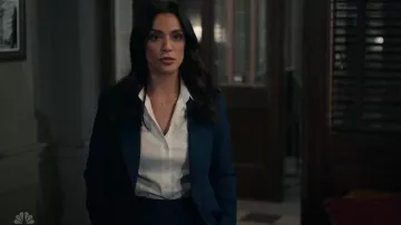 Theory Tenia Long-Sleeve Blouse worn by Samantha Maroun (Odelya Halevi) as seen in Law & Order (S25E01)
