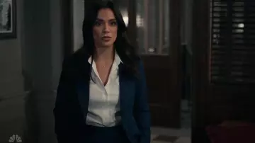 Theory Tenia Long-Sleeve Blouse worn by Samantha Maroun (Odelya Halevi) as seen in Law & Order (S25E01)