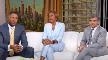 Elie Tahari Mélange Blazer worn by Robin Roberts as seen in Good Morning America on October 2, 2025