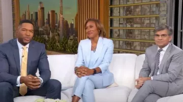 Elie Tahari Melange Slim Pant worn by Robin Roberts as seen in Good Morning America on October 2, 2025