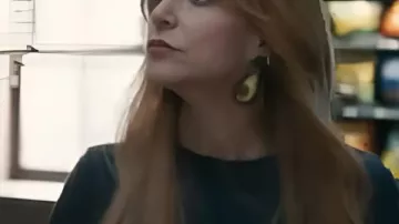 High Potential S02 Kaitlin Olson Black Graphic Tee worn by Morgan Gillory (Kaitlin Olson) as seen in High Potential (S02E03)