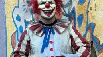 Clown in a Cornfield Suit worn by Shawn Crahan in CLOWN IN A CORNFIELD Official Trailer (2025)