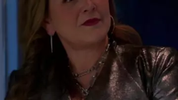 Murder In A Small Town S2 Camryn Manheim Metallic Wrap Jacket worn by (Camryn Manheim) in Murder In A Small Town (S01)