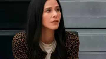 Nobody Wants This S02 Jackie Tohn Leopard Cardigan as seen in Nobody Wants This (S02E01)