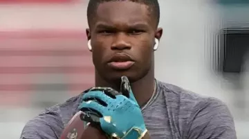 Travis Hunter Jacksonville Jaguars T-Shirt in Every catch by Travis Hunter in debut game vs. Panthers | Week 1