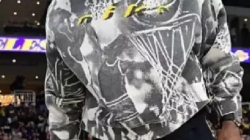 Sweatshirt worn by LeBron James in LAKERS vs WARRIORS FULL GAME HIGHLIGHTS | October 5, 2025 | NBA PRESEASON 2025 | NBA 2K26 GAMEPLAY