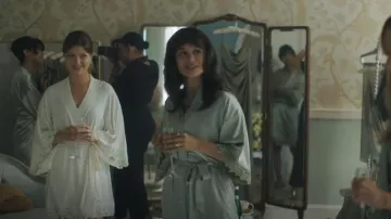 Sioro Lace Silk Kimono Robes worn by Pippa (Sonia Mena) as seen in Tell Me Lies (S02E08)